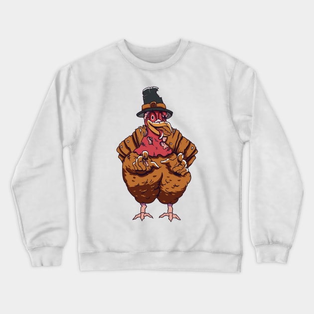 Zombie Apocalypse Turkey Halloween Thanksgiving Horror Crewneck Sweatshirt by TheAparrelPub